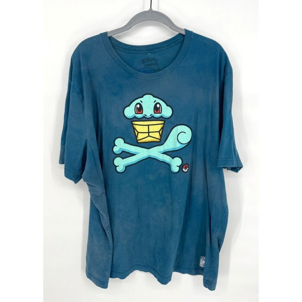 Johnny Cupcakes Mens Pokemon Crossbones T-Shirt Size 3X Blue